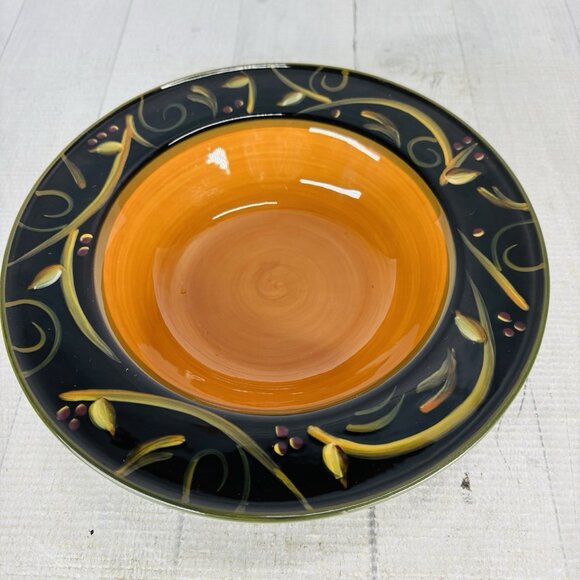 2003 Deb Hrabik For Demdaco CHOCOLATE BERRIES Ceramic Large Rim Soup Bowls Set 3 - Picture 2 of 16